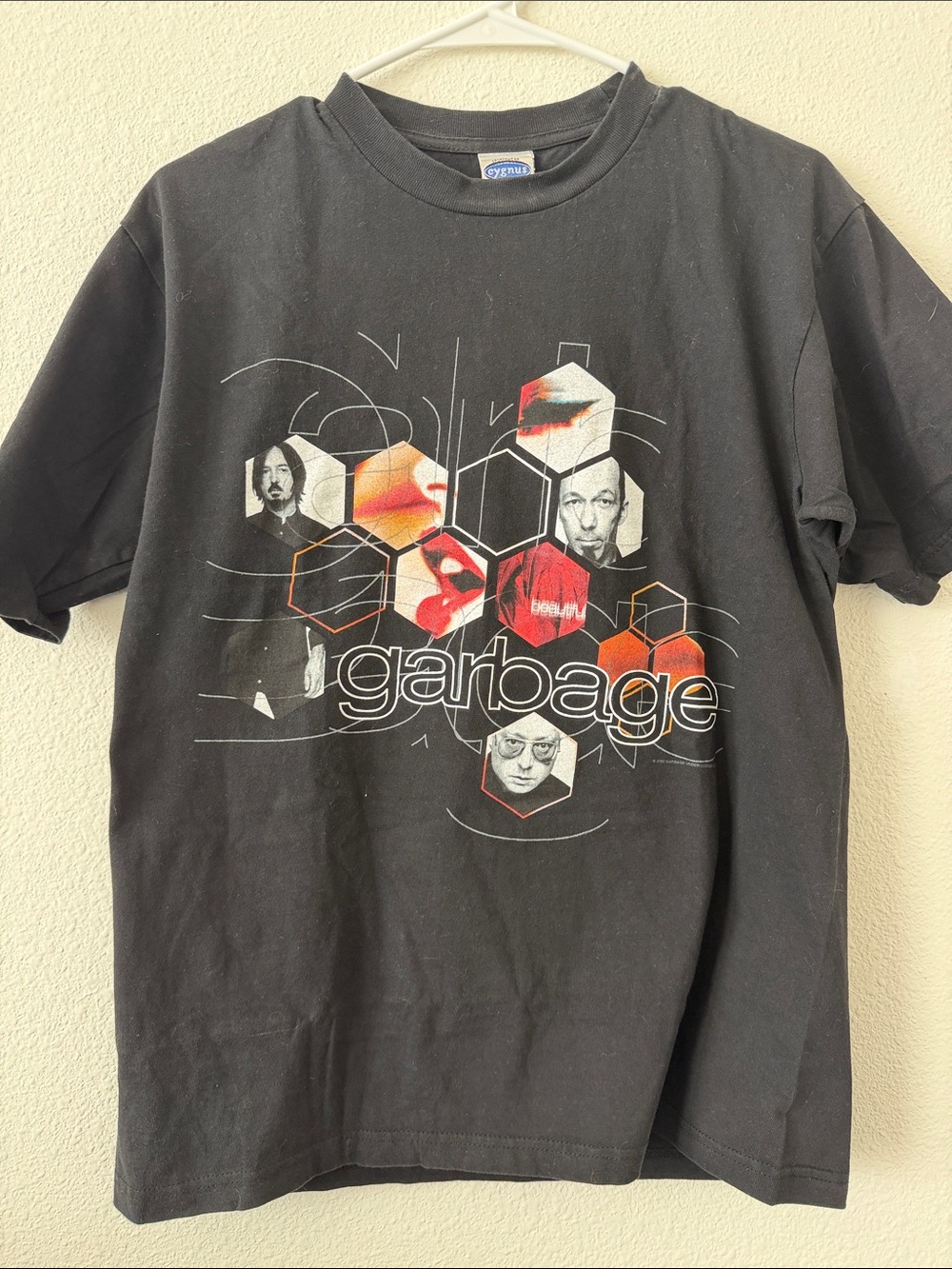Garbage Band 2002 Graphic Tee — Black with Red & Orange Accents